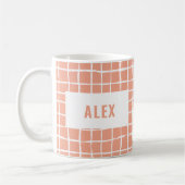 グリッドオレンジ4フォトモダン抽象芸術 コーヒーマグカップ (左)