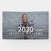 グリッドカッコいい編集可能カラー卒業バナー 横断幕 (横)