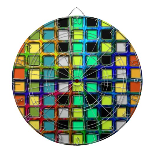 グリッドカラフルタイルのShirley Taylor ダーツボード (正面)