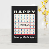 グリッドデザインの誕生日カード カード (黄色い花)