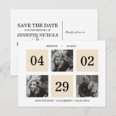 グリッドフォトコラージュ | クリーム | セーブザデート 案内ポストカード (正面/裏面)