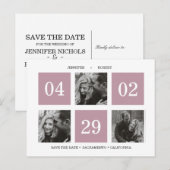 グリッドフォトコラージュ | モーブ | セーブザデート 案内ポストカード (正面/裏面)