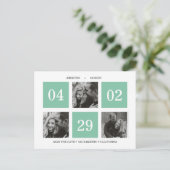 グリッドフォトコラージュ | Emerald |日付の保存 案内ポストカード (スタンド正面)