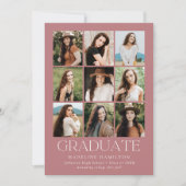 グリッドモダンダスティバラ9写真卒業パーティー 招待状 (正面)