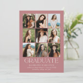 グリッドモダンダスティバラ9写真卒業パーティー 招待状 (スタンド正面)