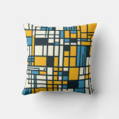 グリッドモダン抽象化 – モンドリアンジオメトインスパイアリ クッション (裏面)