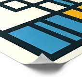 グリッドモダン抽象化 – モンドリアンジオメトインスパイアリ ポスター (角)