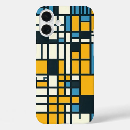 グリッドモダン抽象化 – モンドリアンジオメトインスパイアリ Case-Mate iPhoneケース (裏面)