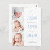 グリッドモダン編集可能な色の発表はがき ポストカード (正面/裏面)