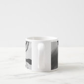 グリッド上：抽象芸術グレー、白黒 エスプレッソカップ (裏面)