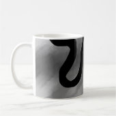 グリッド上：抽象芸術グレー、白黒 コーヒーマグカップ (左)