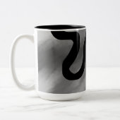 グリッド上：抽象芸術グレー、白黒 ツートーンマグカップ (左)