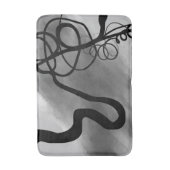 グリッド上：抽象芸術グレー、白黒 バスマット (正面縦)