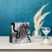 グリッド上：抽象芸術グレー、白黒 フォトプラーク (インサイチュ)