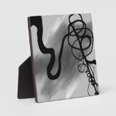 グリッド上：抽象芸術グレー、白黒 フォトプラーク (正面)