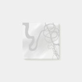 グリッド上：抽象芸術グレー、白黒 ポストイット (正面)