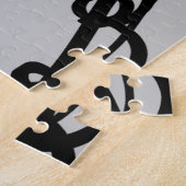 グリッド上:抽象芸術ブラックとグレー ジグソーパズル (側面)