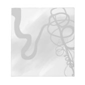 グリッド上：抽象芸術ブラックとグレー ノートパッド (正面)