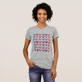 グリッド宝石の結晶ハート Tシャツ (正面フル)