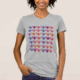 グリッド宝石の結晶ハート Tシャツ