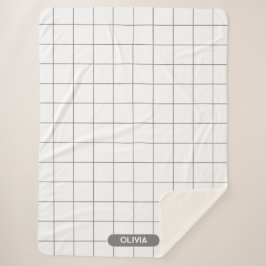 グリッド灰色 シェルパブランケット