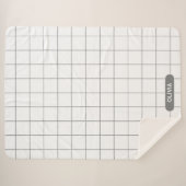 グリッド灰色 シェルパブランケット (正面(横))