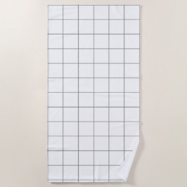 グリッド灰色 ビーチタオル