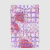 グリッド素朴な古代のデザインの下の霧雨のスポット ゴルフタオル (正面)