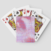 グリッド素朴な古代のデザインの下の霧雨のスポット トランプ (裏面)