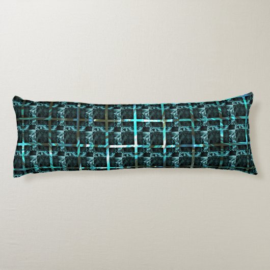 グリッド違う下のチェス、正方形またはシアン画像 ボディピロー (裏面)