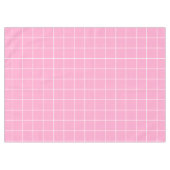 グリッド（ピンクと白） テーブルクロス (正面(横))