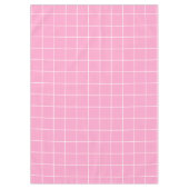 グリッド（ピンクと白） テーブルクロス (正面)