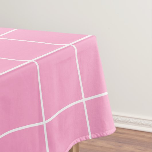 グリッド（ピンクと白） テーブルクロス (インサイチュ)
