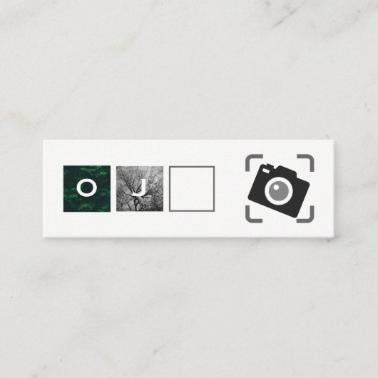 グリッド/写真/モノグラムカメラアイコン スキニー名刺 (正面)
