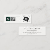グリッド/写真/モノグラムカメラアイコン スキニー名刺 (正面/裏面)