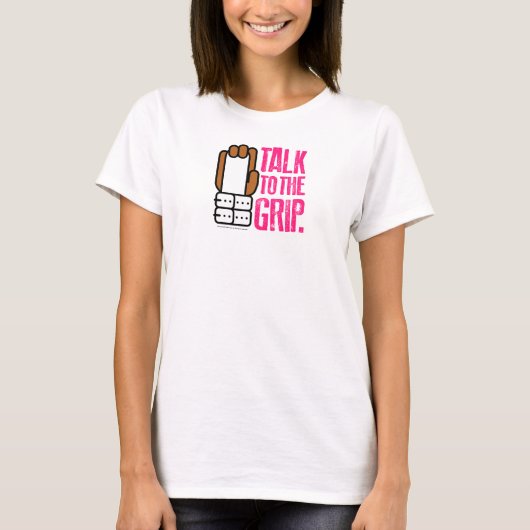 グリップの体育専門家のブラウン手への話 Tシャツ (正面)