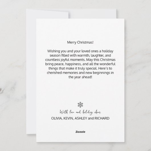 グリッモダンド写真メリークリスマス シーズンカード (裏面)