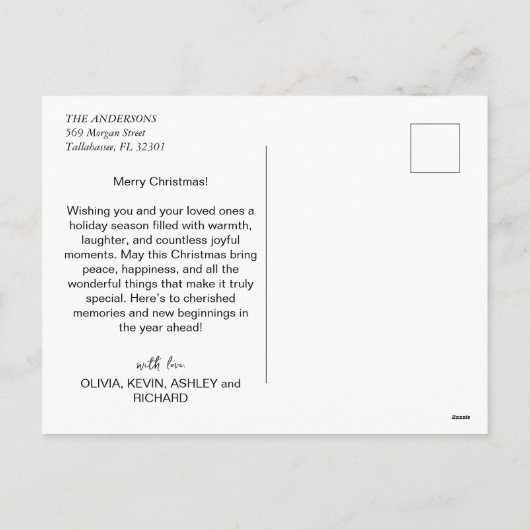 グリッモダンド写真メリークリスマス シーズンポストカード (裏面)