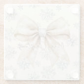 グリッ素朴ジクリーム弓クリスマス ガラスコースター (裏面)