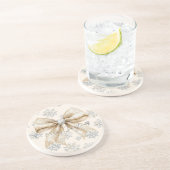 グリッ素朴ジクリーム弓クリスマス コースター (側面)