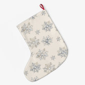 グリッ素朴ジクリーム弓クリスマス ラージクリスマスストッキング (裏面 (吊り時))