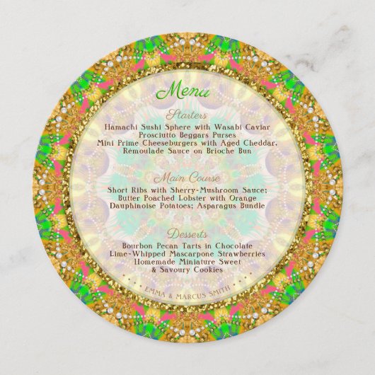 グリッ鮮やかチコアGlamディナープレートメニューテンプレート メニュー (正面)