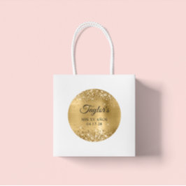 グリティリーゴールドフォイルMis XV Anos誕生日 ラウンドシール