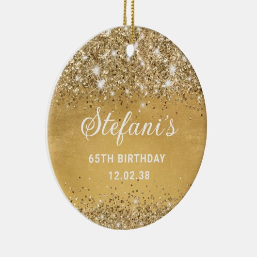 グリティリーソフトゴールドフォイル65誕生日クラシックセラ セラミックオーナメント (右)