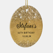 グリティリーソフトゴールドフォイル65誕生日クラシック セラミックオーナメント (右)