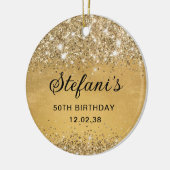 グリティリーソフトゴールドフォイル65誕生日クラシック セラミックオーナメント (左)