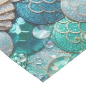 グリティリーティール（緑がかった色）マーメイドテールシはかりで測ェルプリント ミディアムテーブルランナー (コーナー)