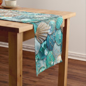 グリティリーティール（緑がかった色）マーメイドテールシはかりで測ェルプリント ミディアムテーブルランナー (インサイチュ)