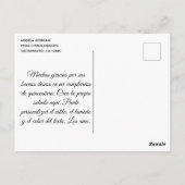 グリティリーバラゴールドフォイルキンセアニラムチャスグラシアス ポストカード (裏面)