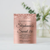 グリティリーバラゴールドフォイルスウィート16 インビテーションポストカード (スタンド正面)